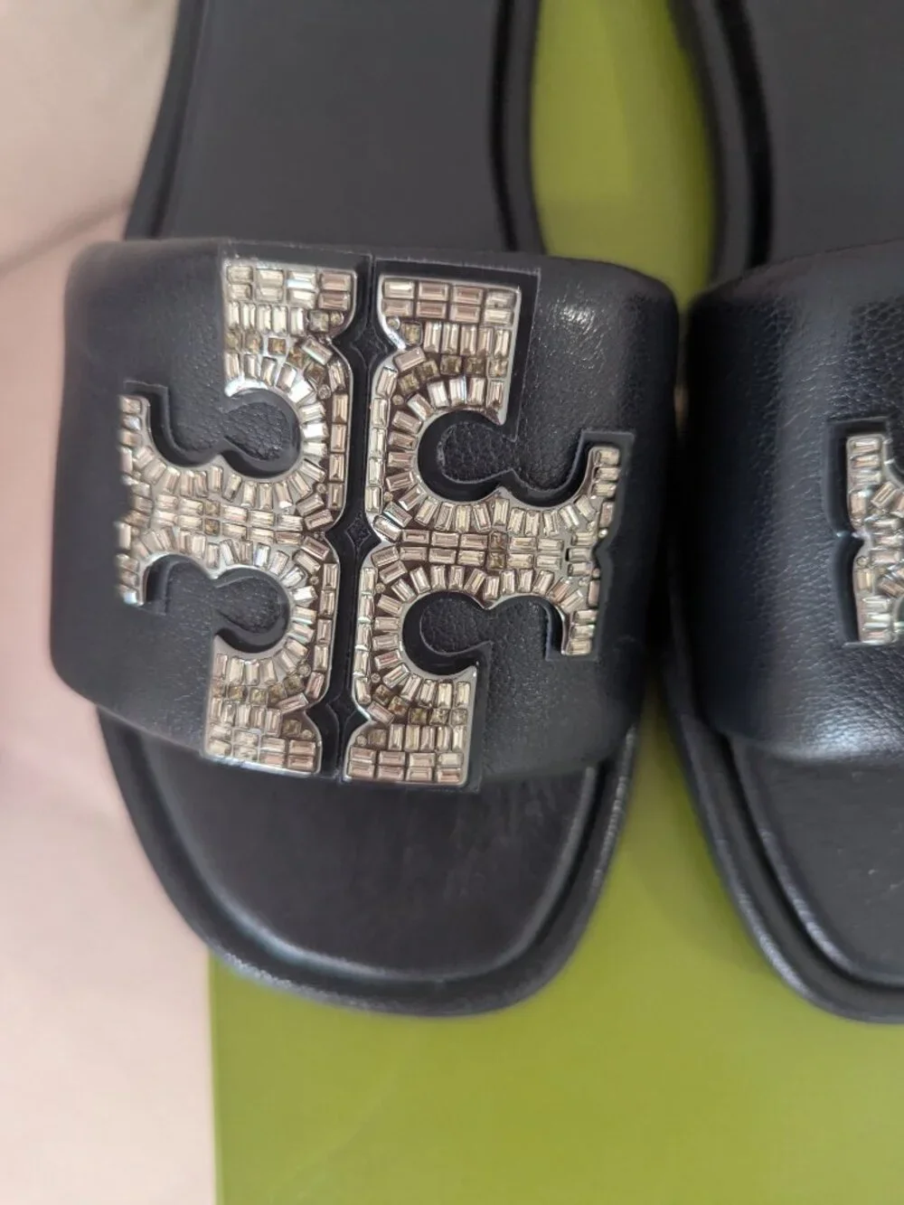 Tory Burch Double T Deco Sport Slide Navy